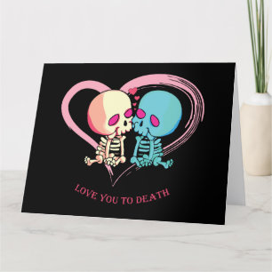 Liebe dich zum Tod wegen Valentinstags. Dankeskarte