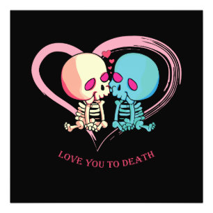 Liebe dich zum Tod wegen Valentinstags. Fotodruck