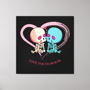 Liebe dich zum Tod wegen Valentinstags. Leinwanddruck