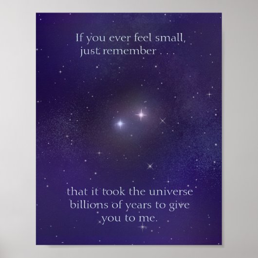 Liebe, die das Universum Milliarden von Jahren bra Poster (Vorne)