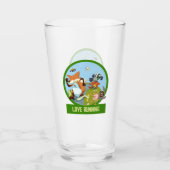 Liebe, die den Cartoon der Funny Woodland Animal R Glas (Vorderseite)