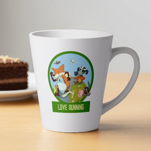 Liebe, die den Cartoon der Funny Woodland Animal R Milchtasse
