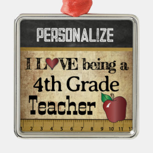 Liebe, die ein 4. Grad-Lehrer   Vintag ist Silbernes Ornament