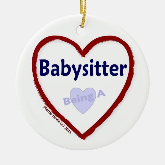 Liebe, die ein Babysitter ist Keramik Ornament (Vorne)