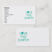 Liebe die Erde umweltsmäßig Visitenkarte (Vorne/Hinten)