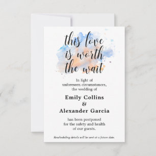 Liebe, die es wert ist zu warten Hochzeit versch RSVP Karte