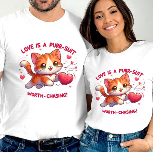 Liebe, die Glück kat-Inspiriert Valentin nachjagt T-Shirt