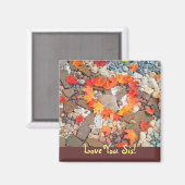 Liebe, die ihr seht! Magnete Herbst lässt Herz Magnet (Vorderseite/Rückseite)