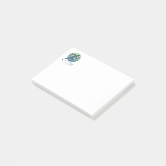 Liebe, die Marathon-Wettkampfsieger betreibt Post-it Klebezettel (angewinkelt)