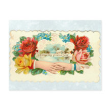 Liebe die mit Händen und Rose