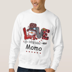 Liebe, die Momo Snowman Weihnachten Rot Kariert Sweatshirt