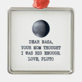 Liebe die NASA-Liebe Pluto Silbernes Ornament (Vorne)