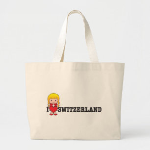 Liebe die Schweiz Jumbo Stoffbeutel