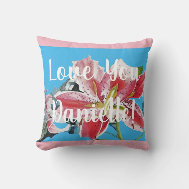 Liebe, die Sie als "Lily Blues Cushion" bezeichnen Kissen (Vorderseite)