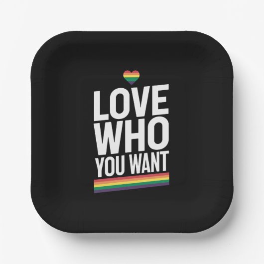 Liebe, die Sie Gewollt Rainbow Gay Pride Flag LGBT Pappteller (Vorderseite)