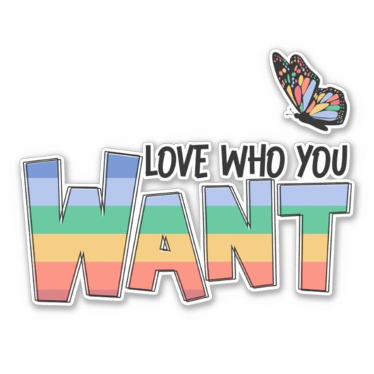Liebe, die Sie Gewollt Regenbogen Aufkleber (Vorderseite)