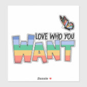 Liebe, die Sie Gewollt Regenbogen Aufkleber (Blatt)