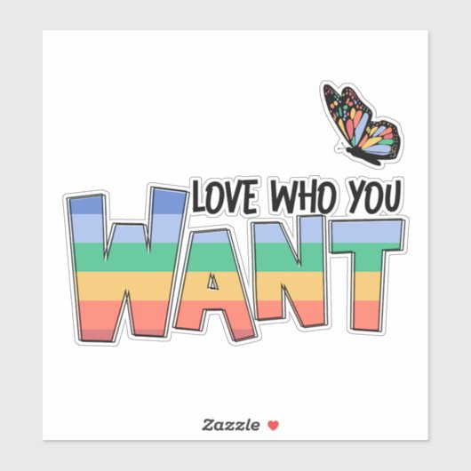 Liebe, die Sie Gewollt Regenbogen Aufkleber (Blatt)