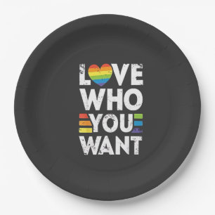 Liebe, die Sie LGBT-Pride Monat Gewollt haben Pappteller