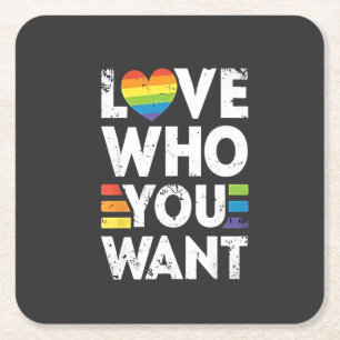 Liebe, die Sie LGBT-Pride Monat Gewollt haben Rechteckiger Pappuntersetzer
