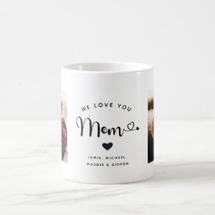 Liebe, die Sie Mama Hearts Custom Zwei Foto Trendy Kaffeetasse