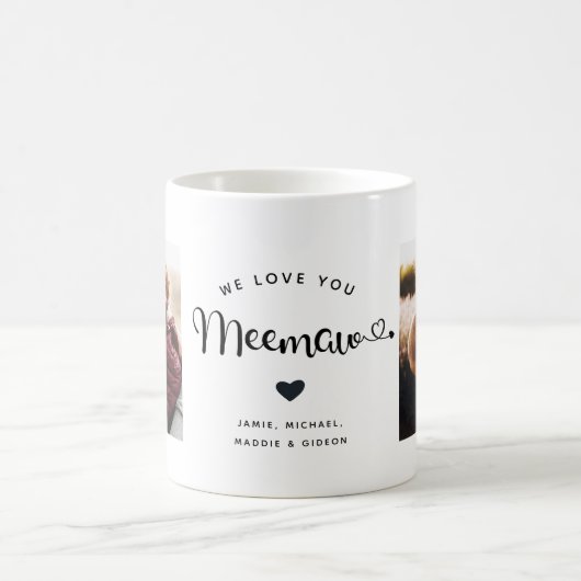 Liebe, die Sie Meemaw Herz Custom Zwei Foto Kaffee Kaffeetasse (Mittel)