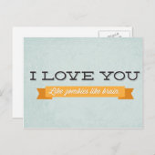 Liebe, die Sie mögen Zombien wie das Gehirn Postkarte (Vorne/Hinten)