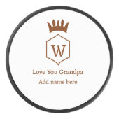 Liebe, die Sie Opa Kronen hinzufügen Namensdetails Eishockey Puck (Vorderseite)