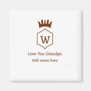 Liebe, die Sie Opa Kronen hinzufügen Namensdetails Magnet