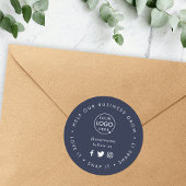 Liebe, die sie teilen | Navy Blue Logo Business Runder Aufkleber