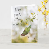Liebe, die Sie vermissen Sie lieben Vogel Karte (Gelbe Blume)