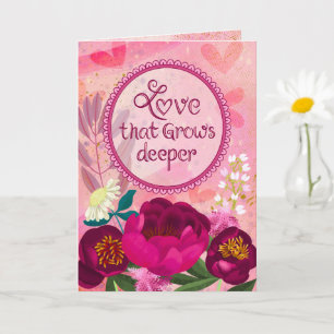 Liebe, die tiefer wird Moody Floral Grußkarte Karte