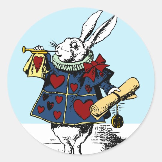 Liebe Die Weisse Kaninchen Alice Im Wunderland Runder Aufkleber Zazzle De