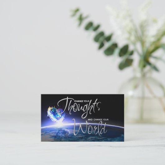 Liebe, die World Business Cards zu ändern Visitenkarte (Stehend Vorderseite)