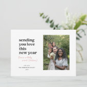 Liebe dieses neue Jahr senden Feiertagskarte (Stehend Vorderseite)