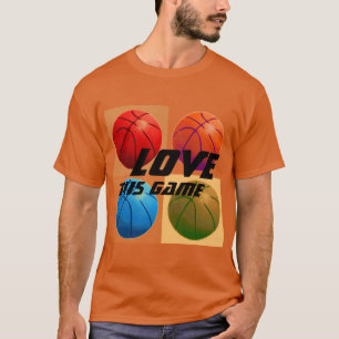 Liebe Dieses Spiel Basketball Pop Kunst T-Shirt
