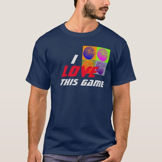 Liebe Dieses Spiel Basketball Pop Kunst T-Shirt (Vorderseite)