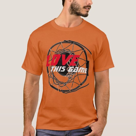 Liebe Dieses Spiel Basketball Pop Kunst T-Shirt (Vorderseite)