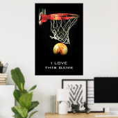Liebe Dieses Spiel erreicht Basketball-Poster Poster (Heimbüro)