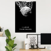 Liebe Dieses Spiel Zielerreichung Basketball Poste Poster (Heimbüro)