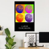 Liebe Dieses Spiel Zielerreichung Basketball Poste Poster (Heimbüro)