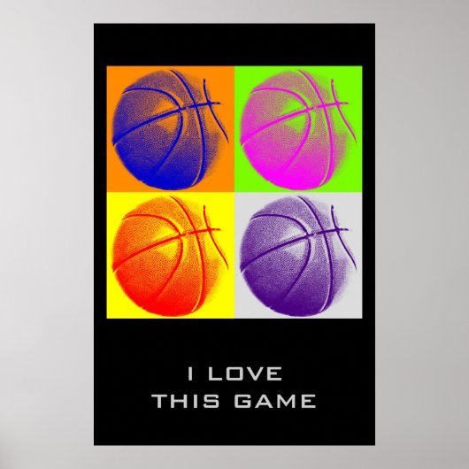 Liebe Dieses Spiel Zielerreichung Basketball Poste Poster (Vorne)