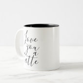 Liebe dir einen Latte-Kaffee Zweifarbige Tasse (Vorderseite Links)