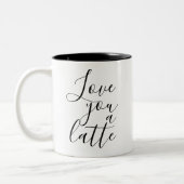 Liebe dir einen Latte-Kaffee Zweifarbige Tasse (Links)