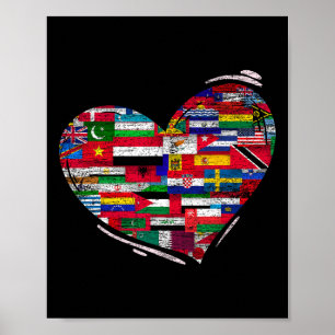 Liebe Diversity National Flags Herzlicher Tag der  Poster