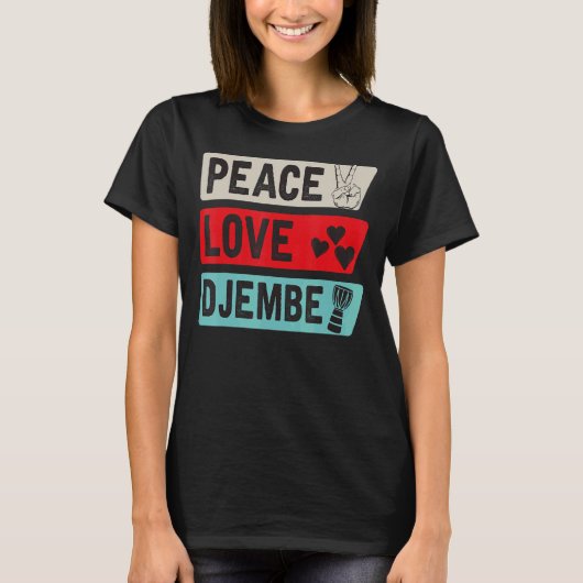 Liebe Djembe Drum Instrument Djembe Drummer T-Shirt (Vorderseite)