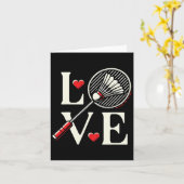 Liebe Dminton Player Heart Racket Shuttle Karte (Gelbe Blume)