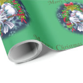 Liebe Docht Weihnachts-Version grünes Wrapping Pap Geschenkpapier (Rolleneckpunkt)