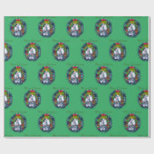 Liebe Docht Weihnachts-Version grünes Wrapping Pap Geschenkpapier (Flach)