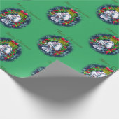 Liebe Docht Weihnachts-Version grünes Wrapping Pap Geschenkpapier (Ecke)